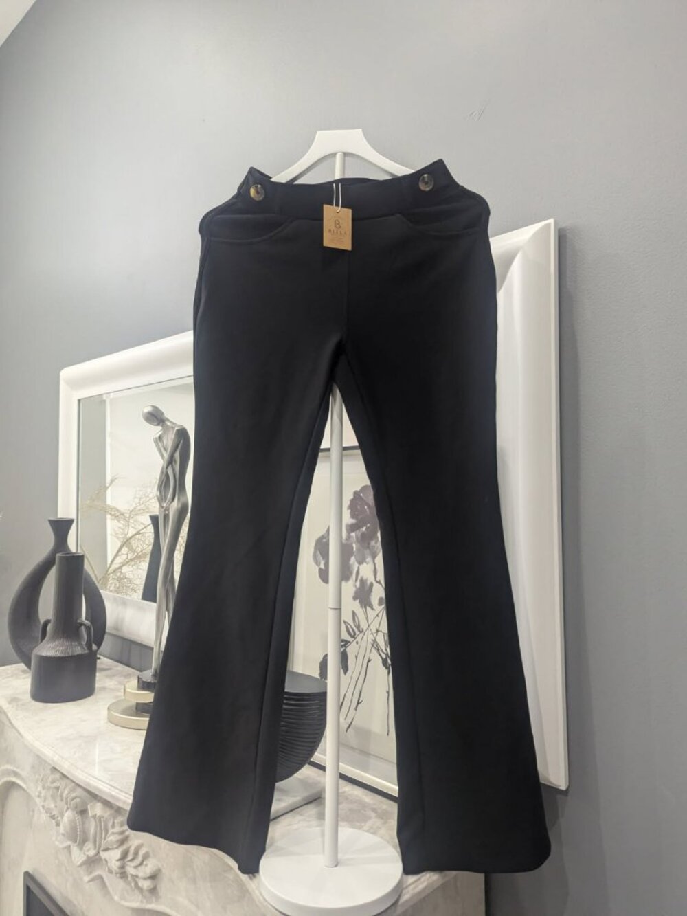 INDERO Women's Black Bootcut Pants – Size L/XL